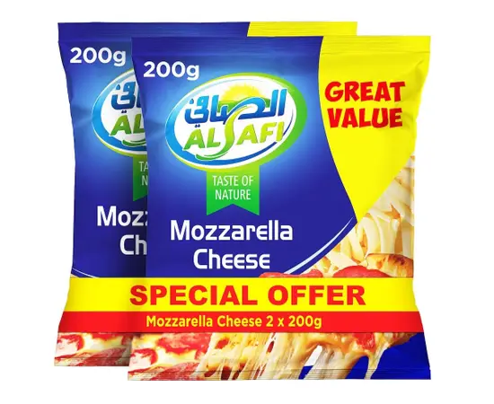 Al Safi Shredded Mozzarella Cheese - 2 x 200g - Image 2