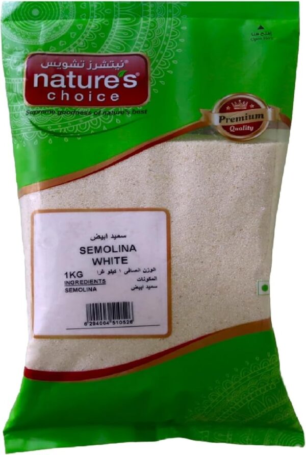 Natures Choice SEMOLINA (SUJI) 1KG WHITE, Green & Red
